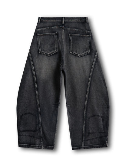 Dark Wash Distress Jeans - S131
