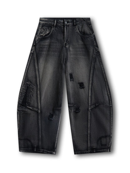 Dark Wash Distress Jeans - S131