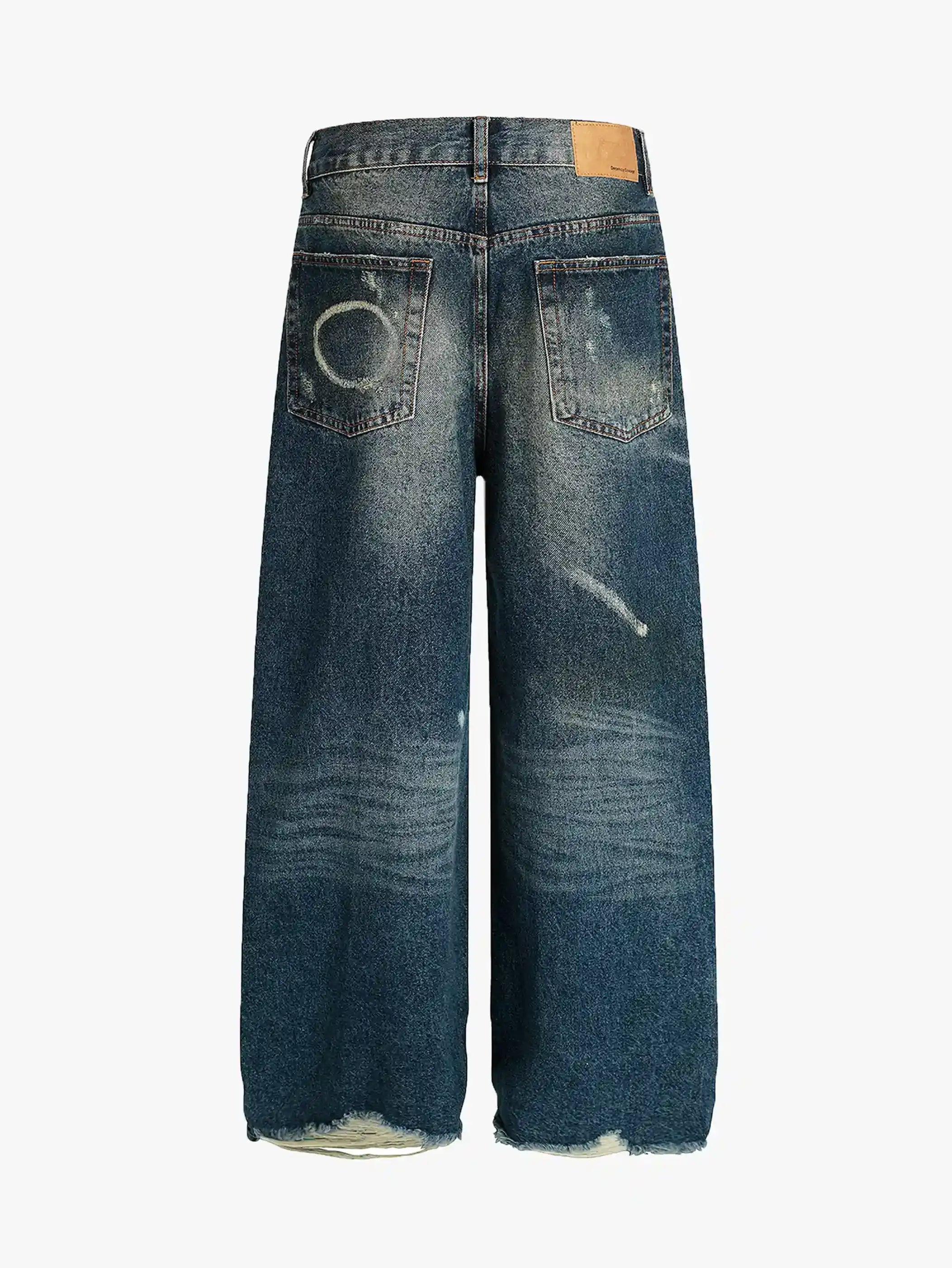 Street Spotted Washed Denim Pants-S1072