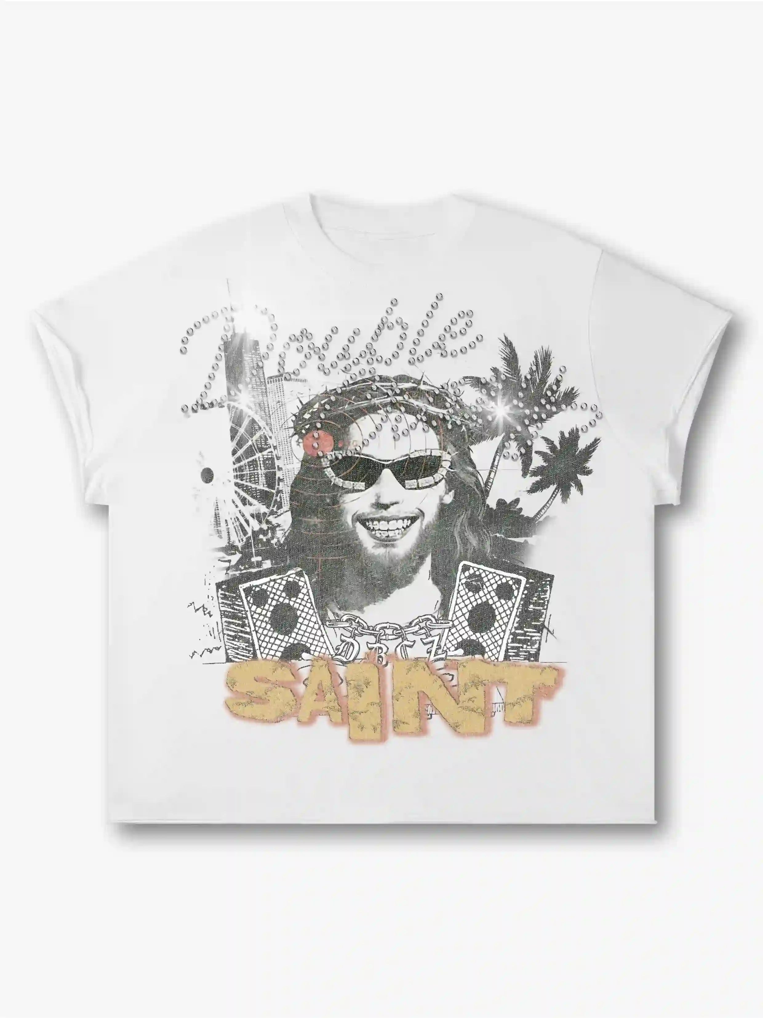 Vintage Saint Rhinestone Tank-458