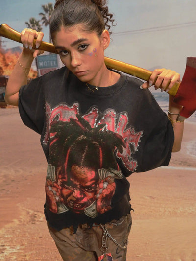Iced Rage Distressed Tee-460