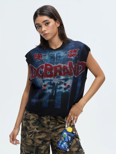 Camiseta sin mangas Ruby Saint Raw Edge-466