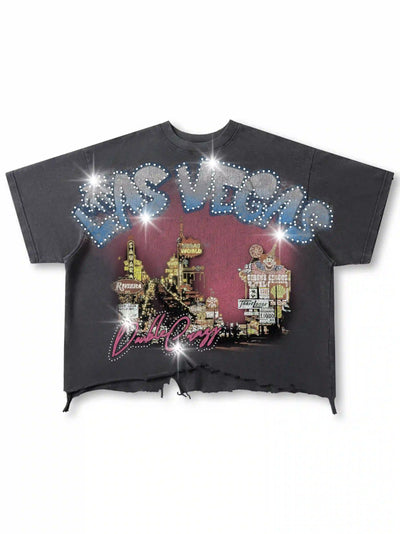 Icy Vegas Bling Ripped Boxy Tee-472