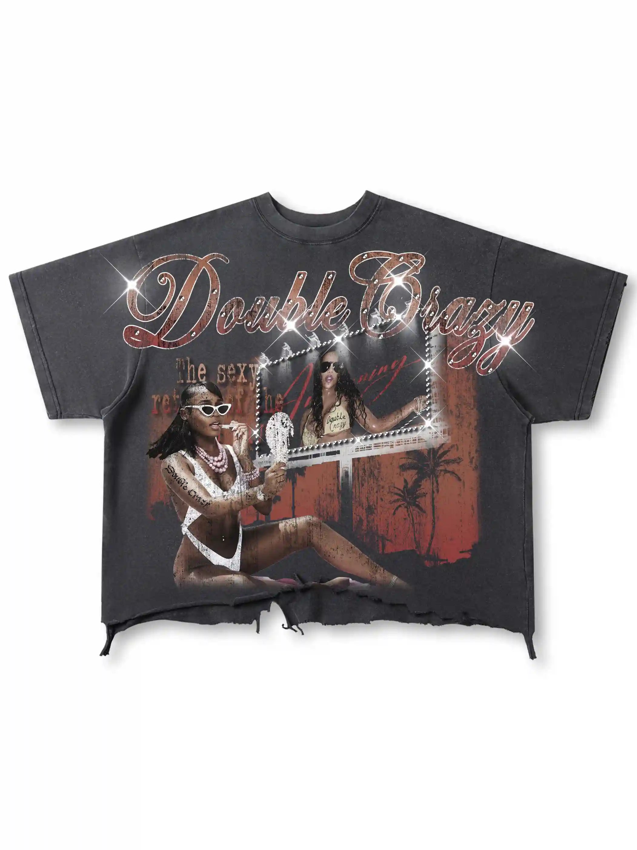 Miami Vibe Distressed Boxy Tee-474