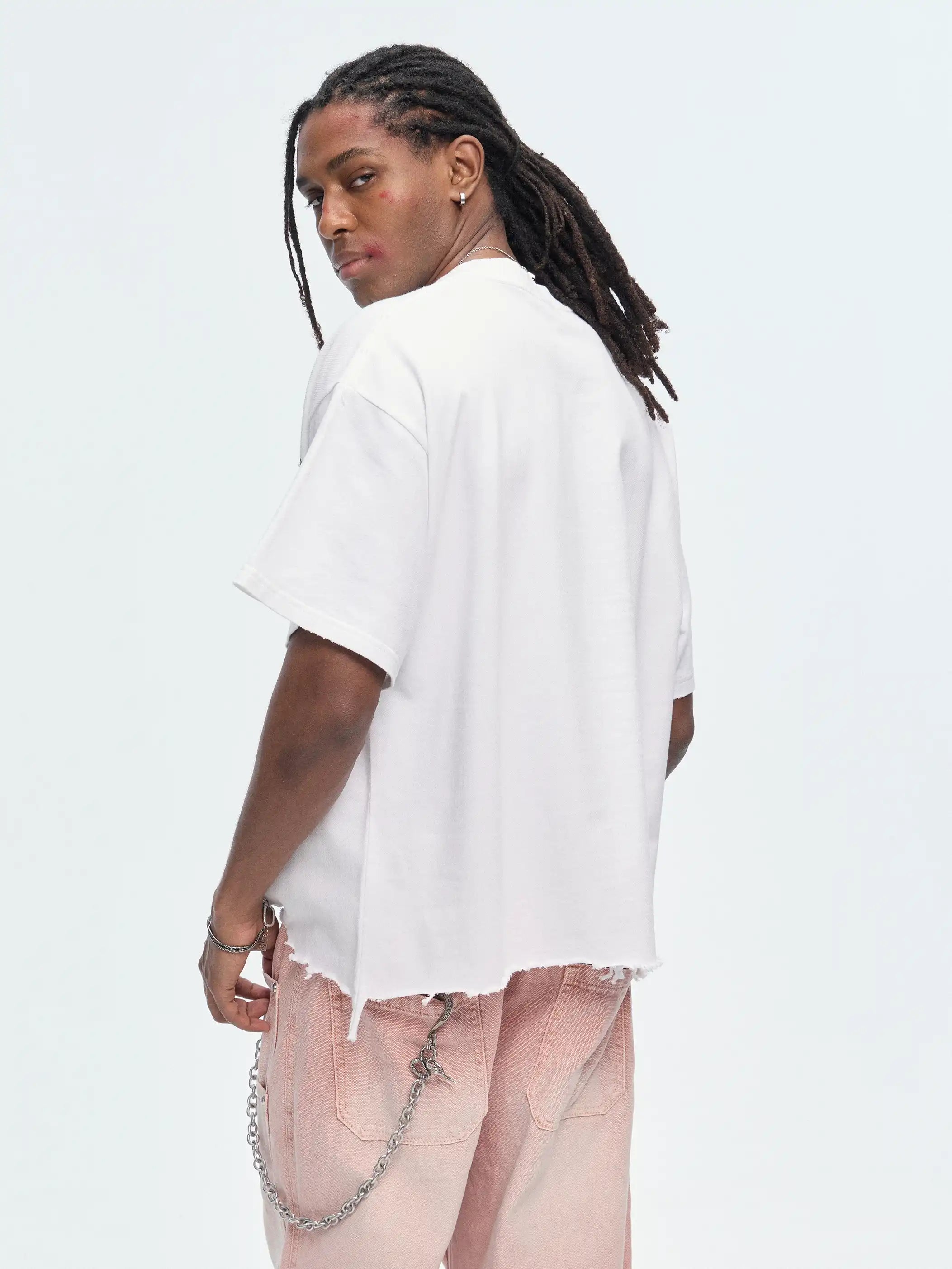 Raw Hem Distressed Liberty Tee-482