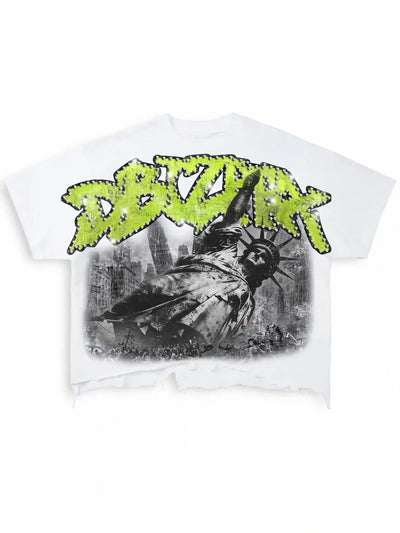 Raw Hem Distressed Liberty Tee-482