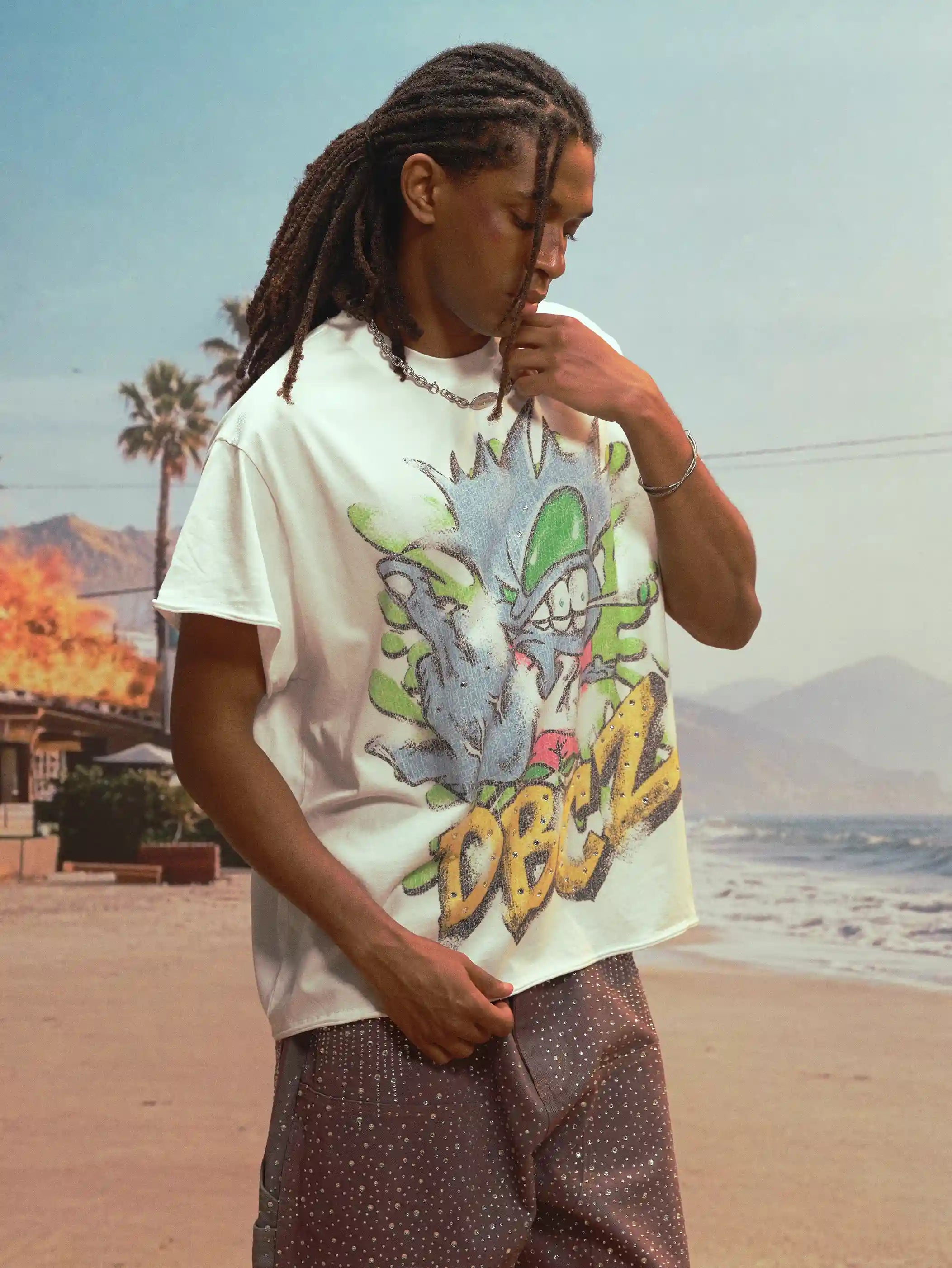 Edgy Bling Raw Cut Graphic Tee-483