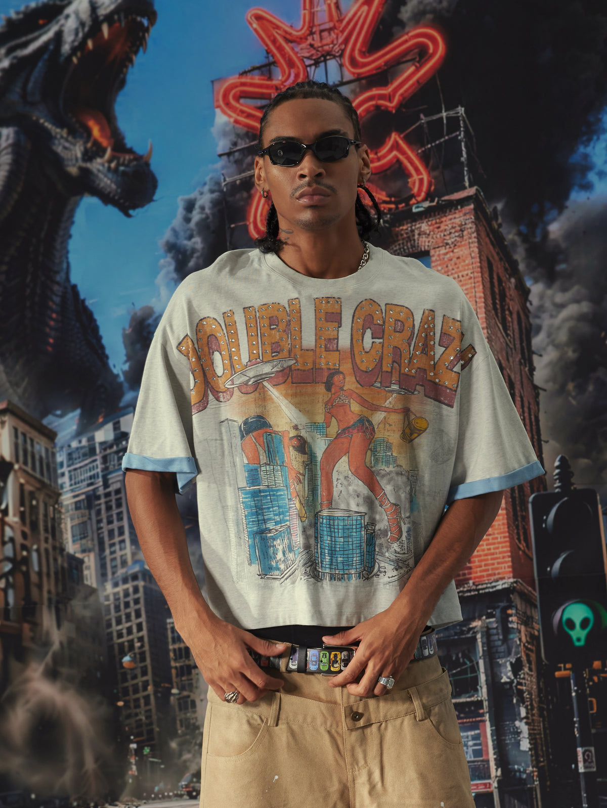 90s Bling Sci-fi Hand-drawn Tee-534