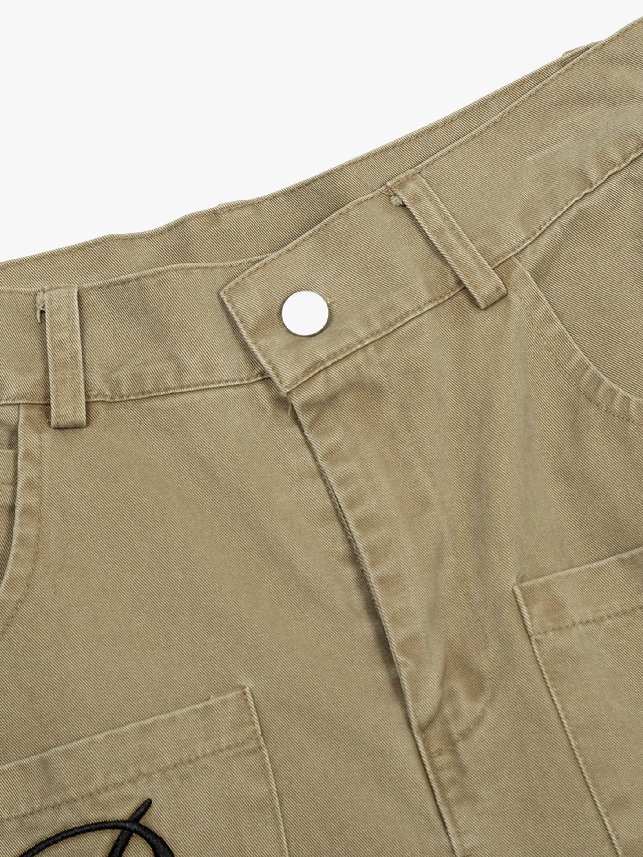 Retro Embroidery Wide Blade Pants-S1120