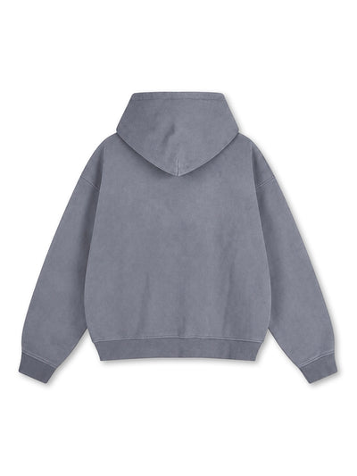 Snow Wash Foil Text Zip-Up-744