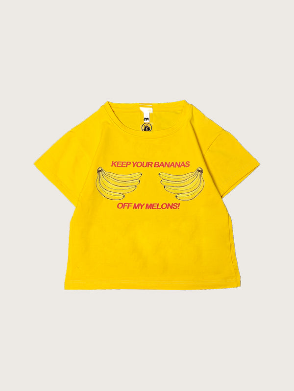 Yellow T-Shirt Funny Bananas Graphic Bold Text Casual Streetwear Tee