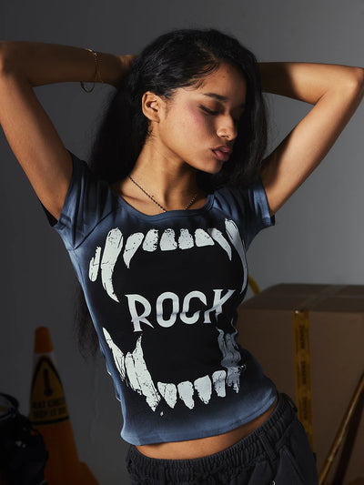 Airbrush Monster Jaw Baby Tee-S1242