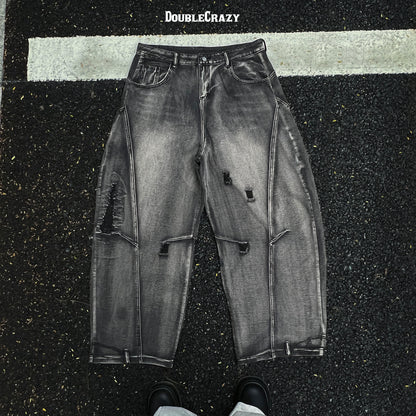 Dark Wash Distress Jeans - S131