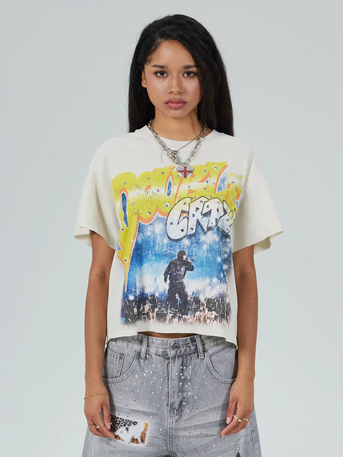 Camiseta desgastada Rockstar-617