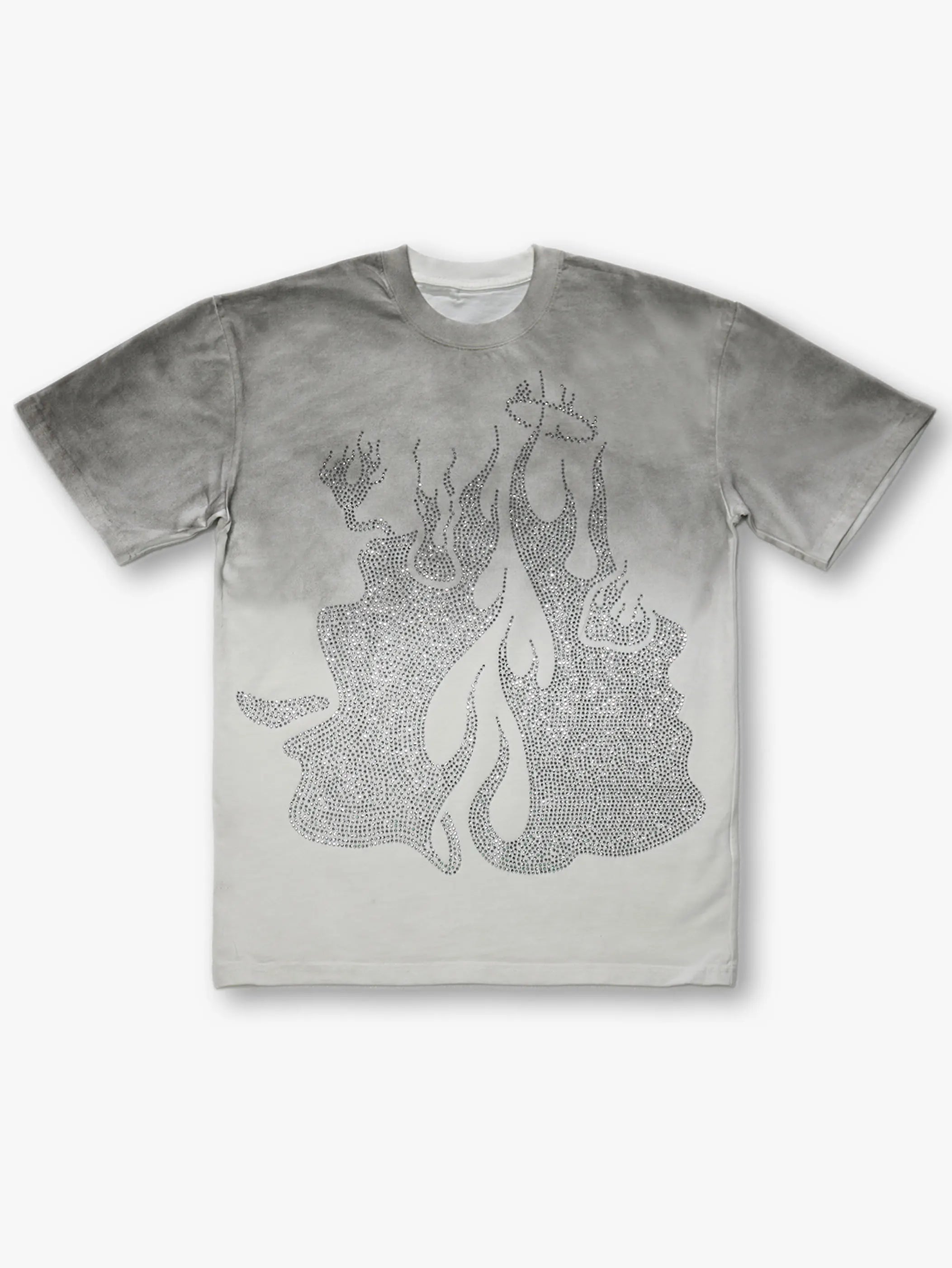 DOUBLECRAZY Flame Man Diamond Gradient Vintage T-shirt-041