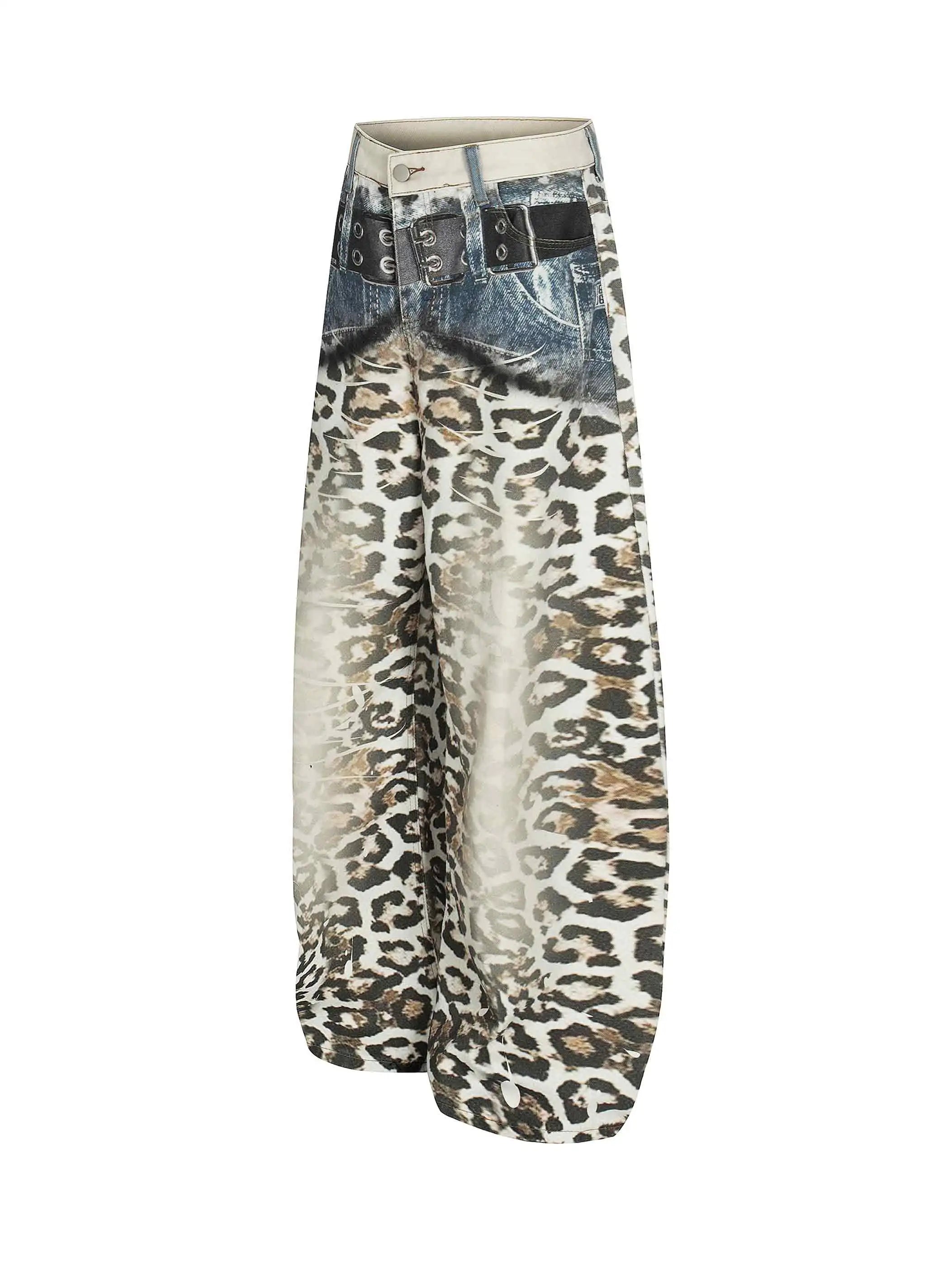 Denim Hybrid Leopard Jean-S1170