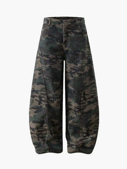 Camouflage Loose Fit Denim Pants-S1055