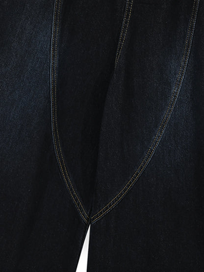 High Waist Wide Leg Denim Bermuda Shorts-S1025