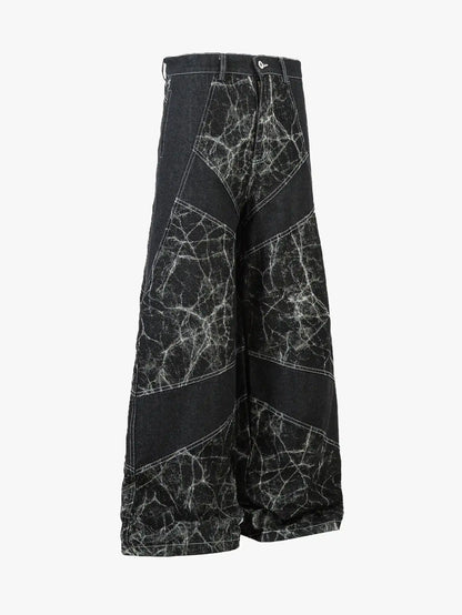 Cracked Dye Denim Pants-S1064