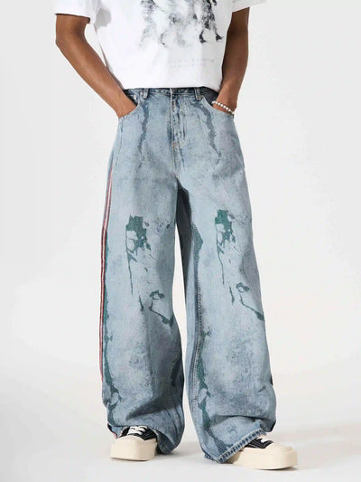 Vaqueros rotos pintados con efecto helado-S1196