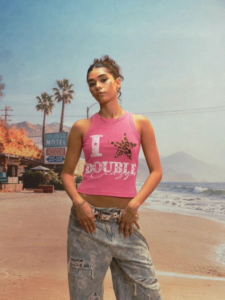 Leopard Star Vintage Graphic Tank-522