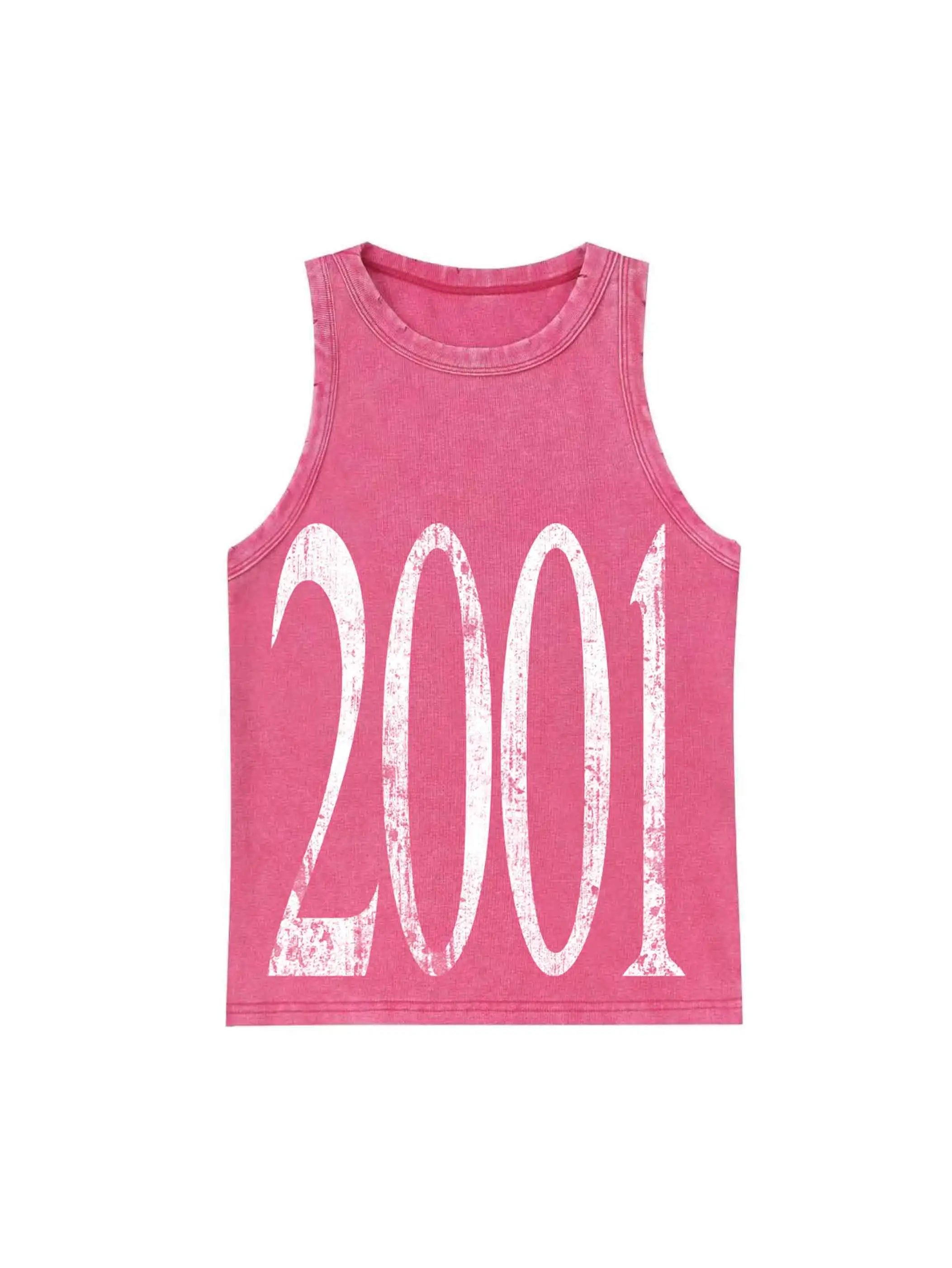 2001 Y2K Distressed Muscle Tank-524