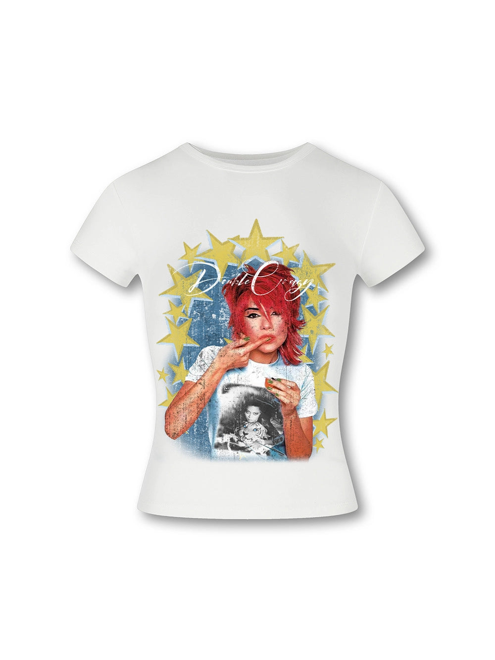 Camiseta Y2K Estrella de Diamantes de Imitación para Niña-526