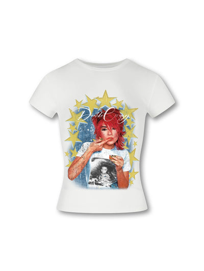 Camiseta Y2K Estrella de Diamantes de Imitación para Niña-526
