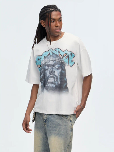 Bling Crying Jesus Graphic Tee-529