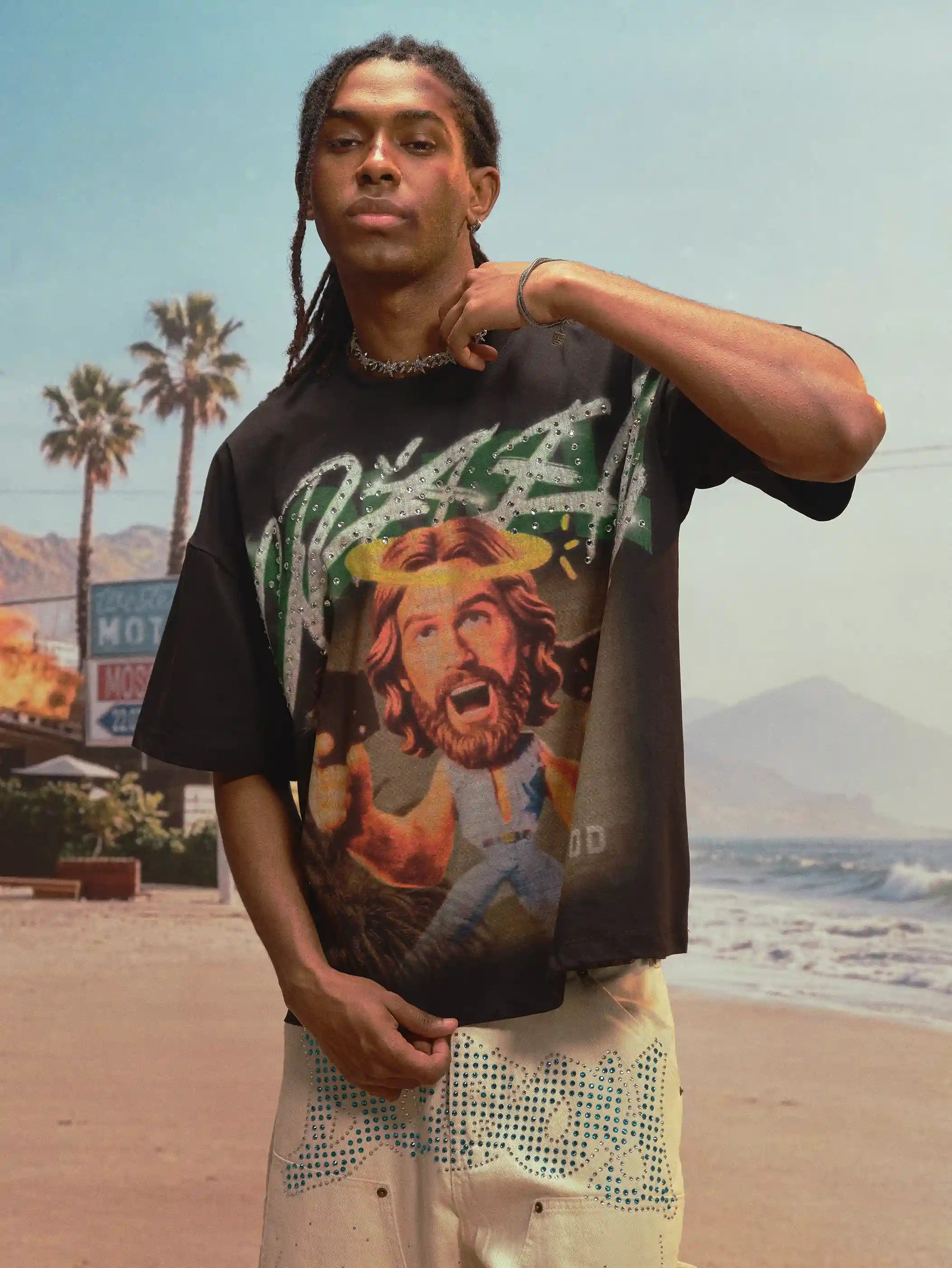 Bling Funny Jesus Boxy Tee-532