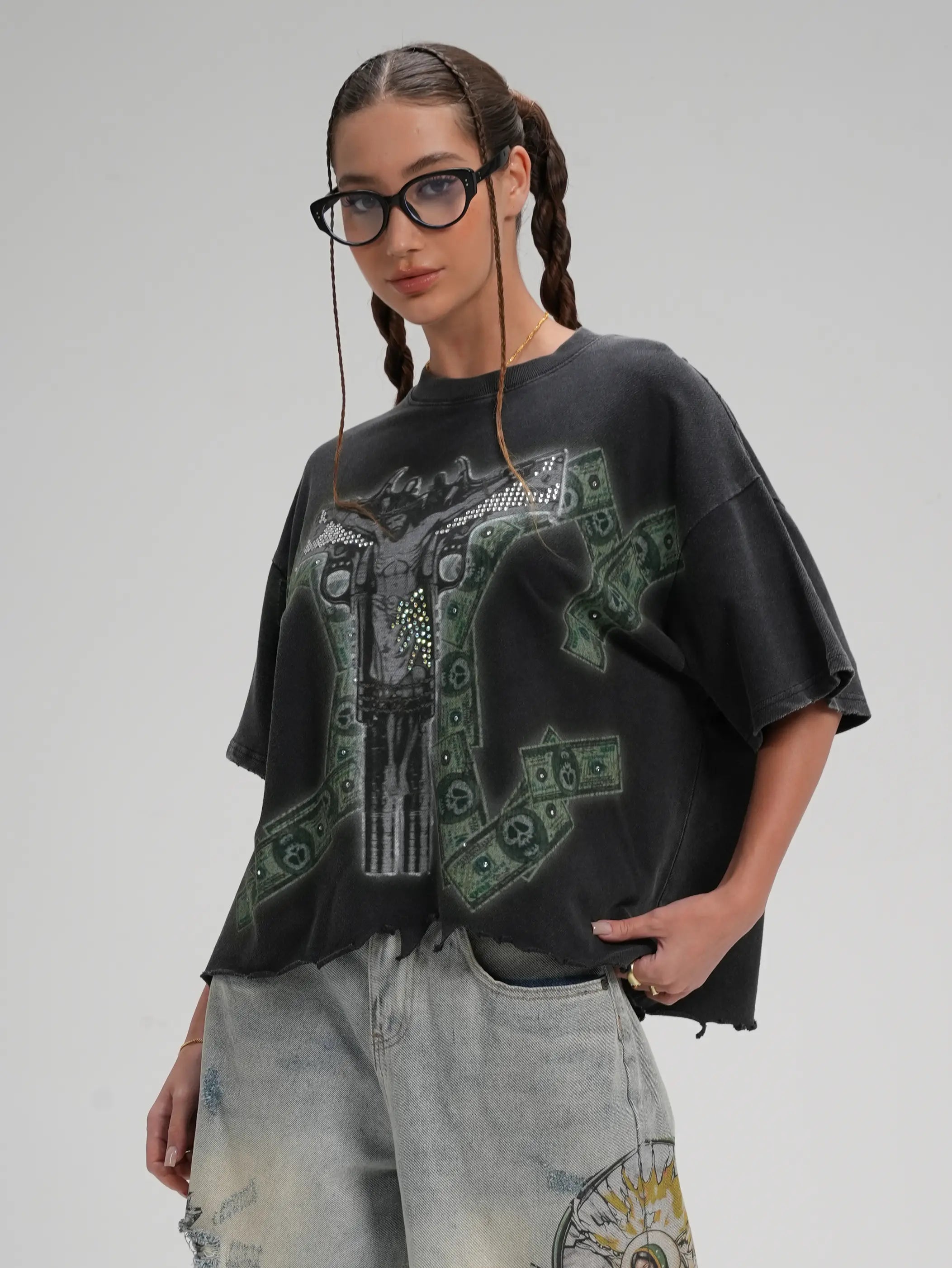 Rhinestone Jesus Parody Tee-553