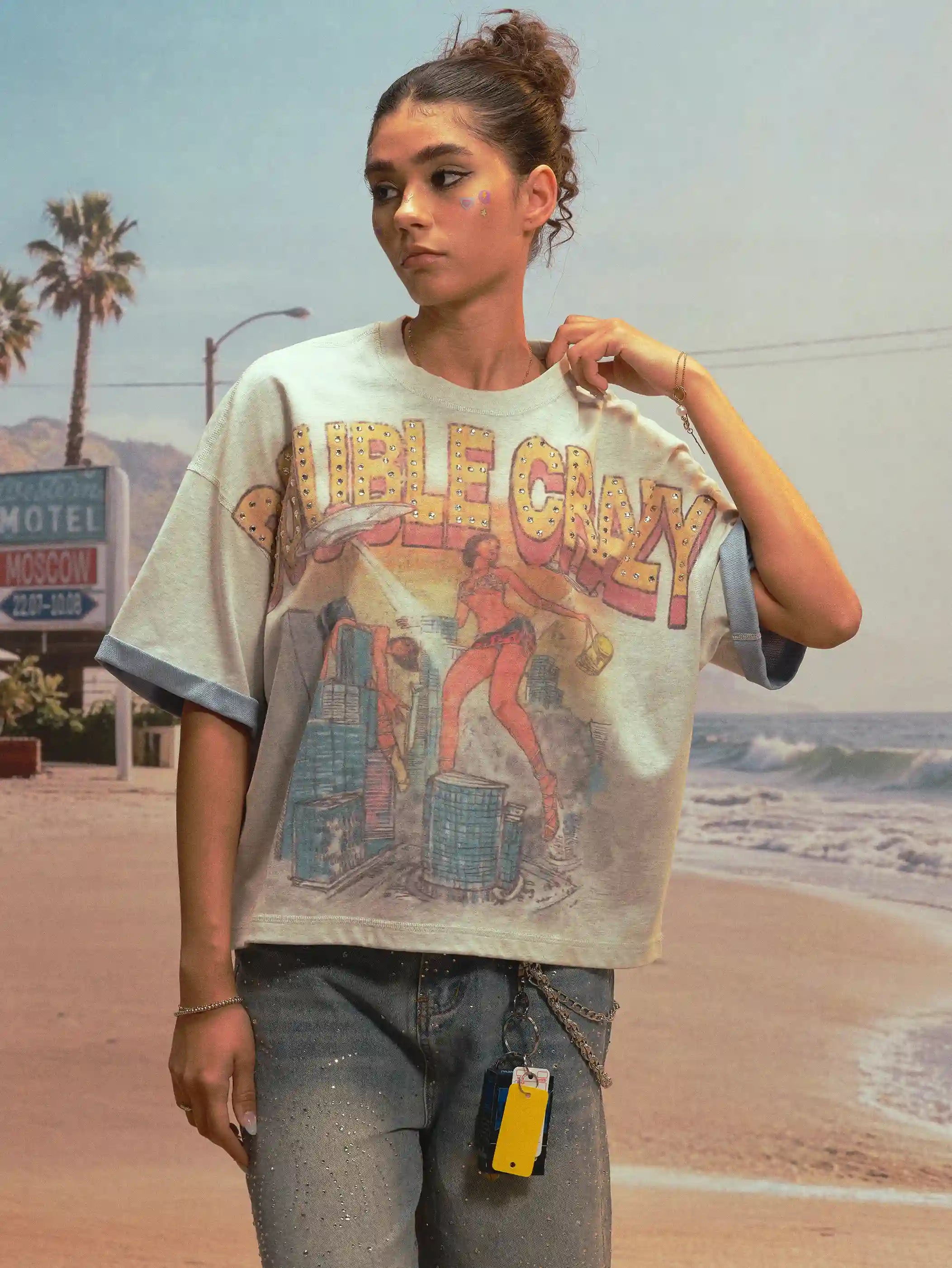 90s Bling Sci-fi Hand-drawn Tee-534