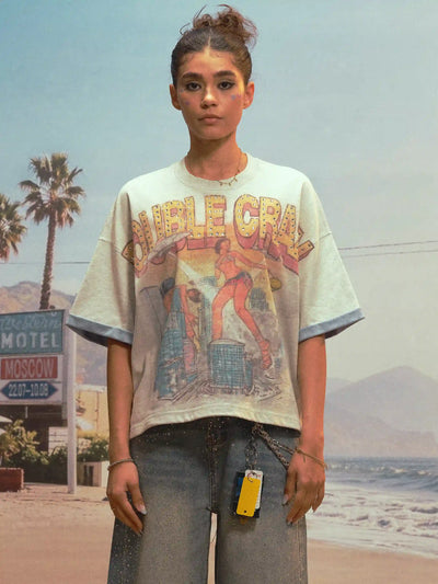 90s Bling Sci-fi Hand-drawn Tee-534