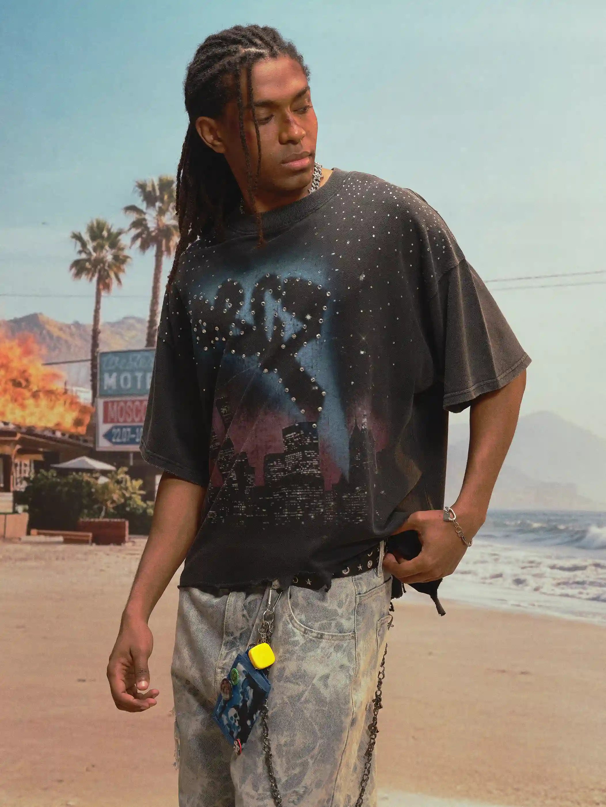 90s Bling Airbrush City Tee-540