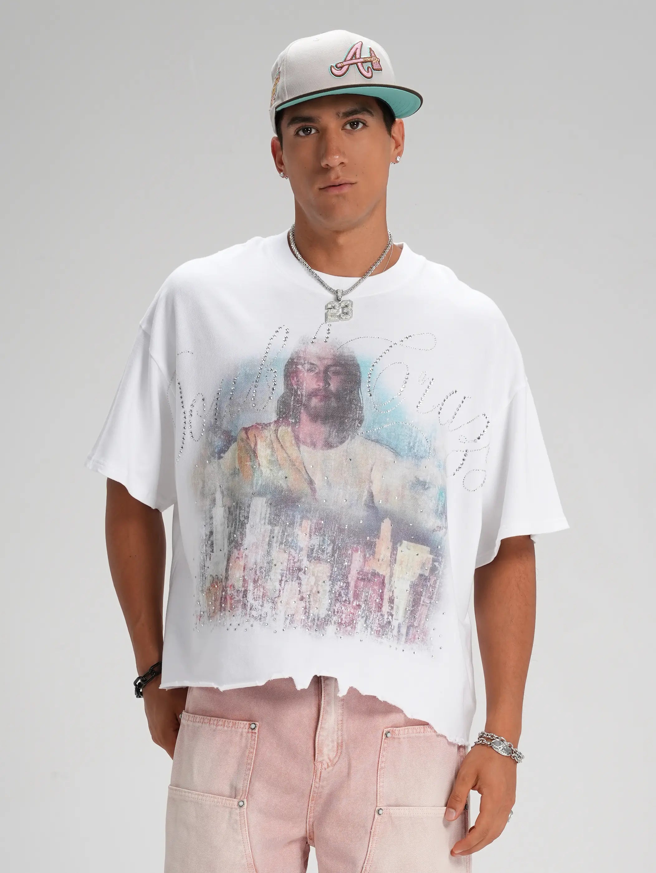Camiseta Ancha de Estrás Jesus Skyline-548