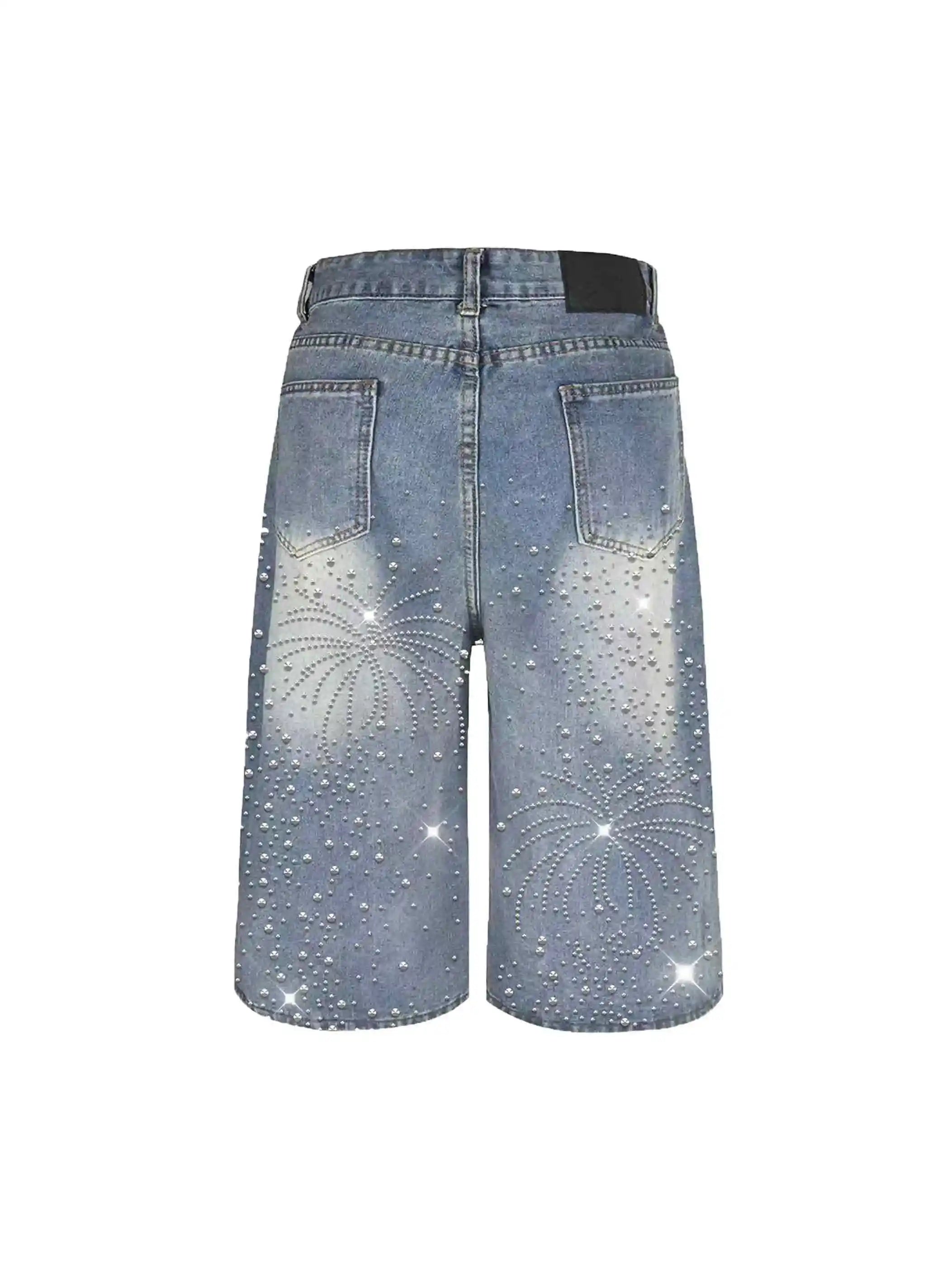Starburst Rhinestone Baggy Jorts-551