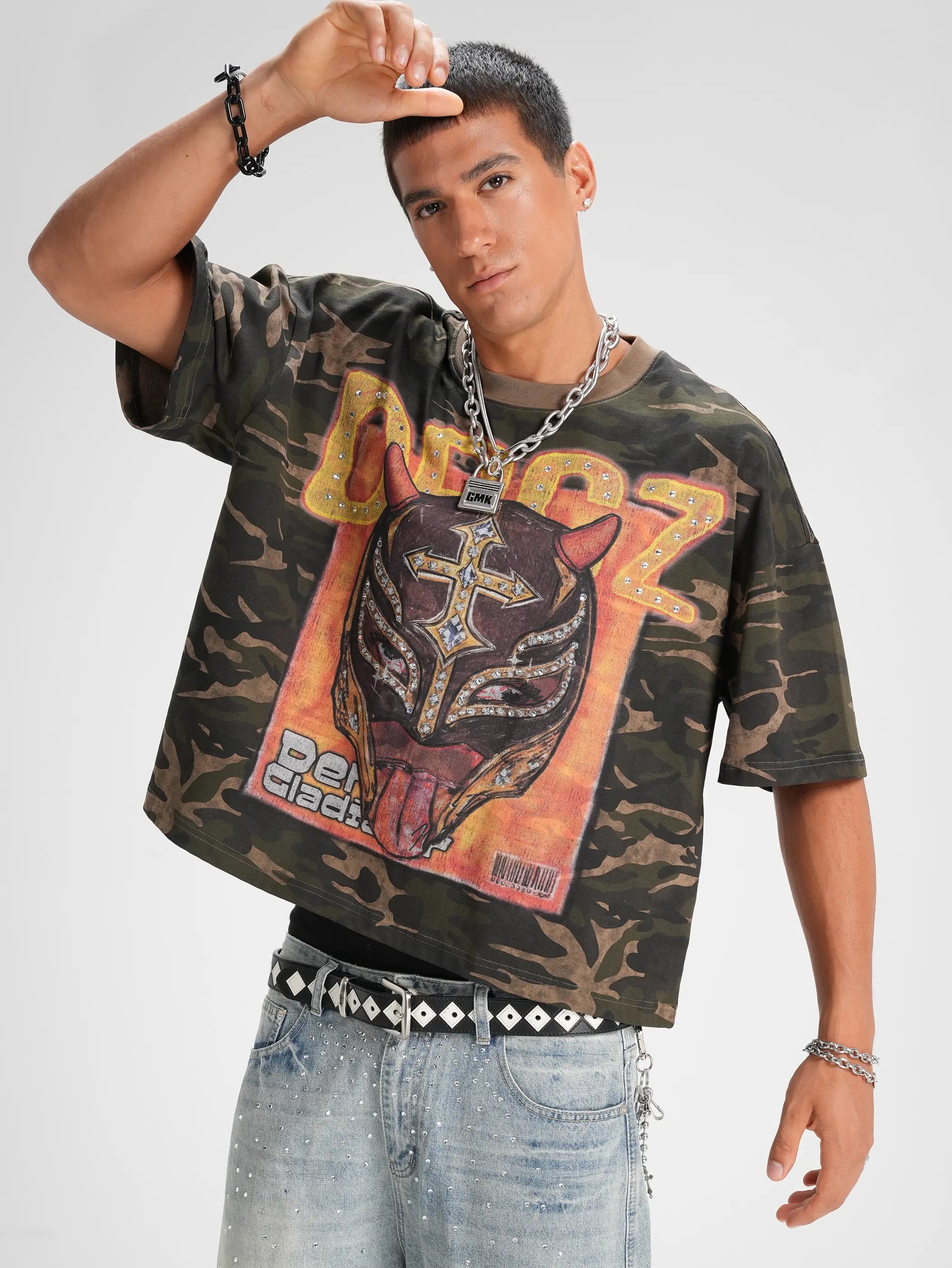 Camo Gladiator Boxy Tee-555