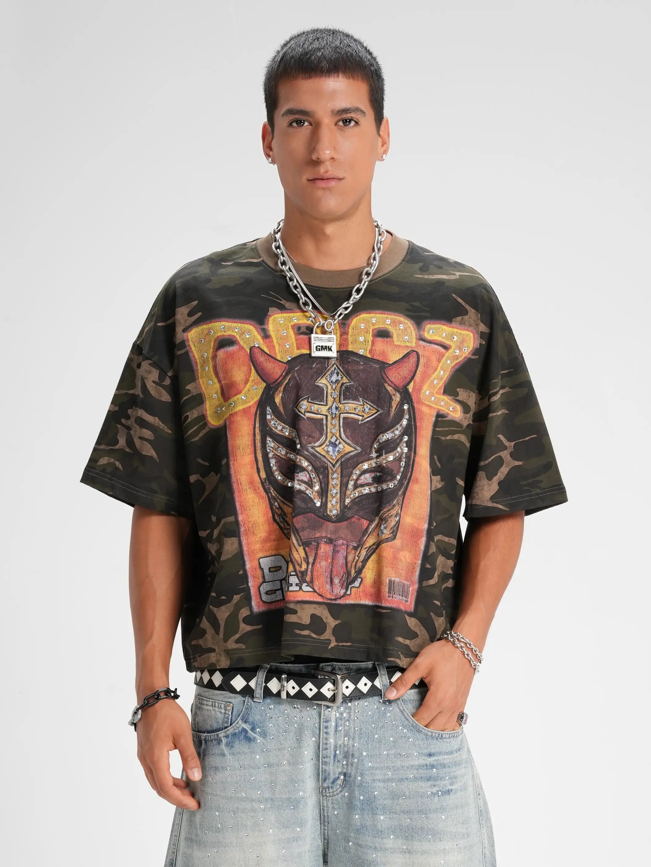 Camo Gladiator Boxy Tee-555