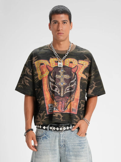 Camo Gladiator Boxy Tee-555