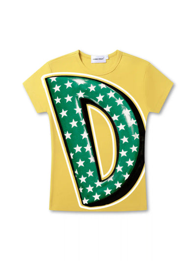 Camiseta Ajustada con Tipografía de Burbujas de Parodia-556