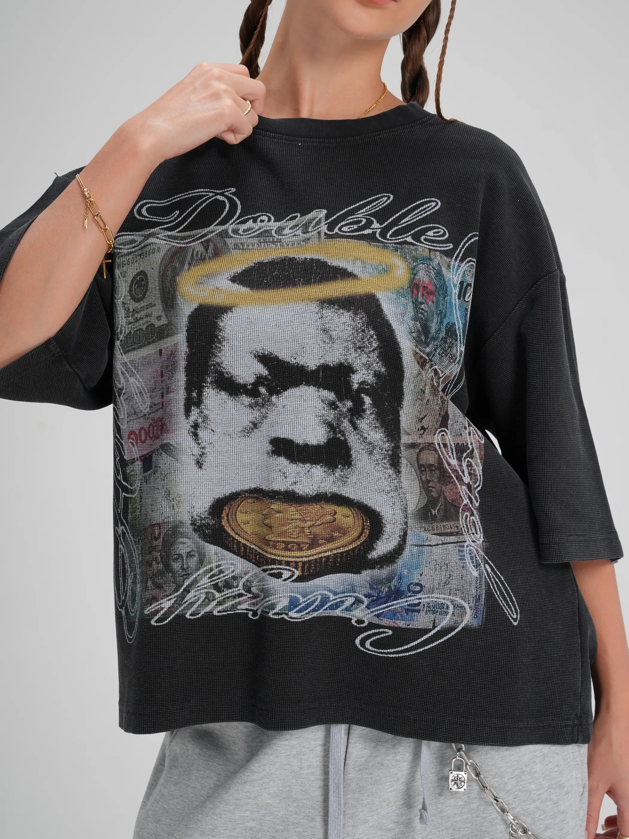 Currency Vintage Waffle Boxy Tee-557