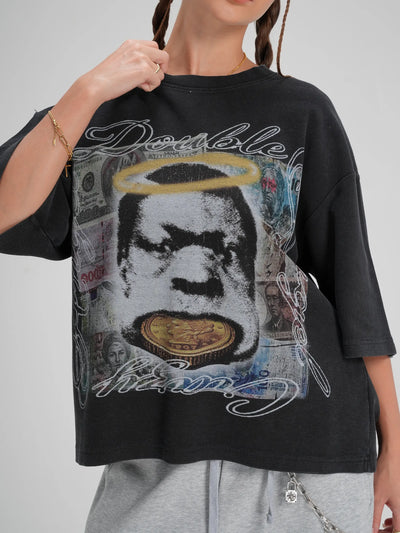 Currency Vintage Waffle Boxy Tee-557