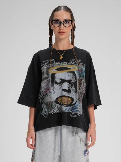 Currency Vintage Waffle Boxy Tee-557