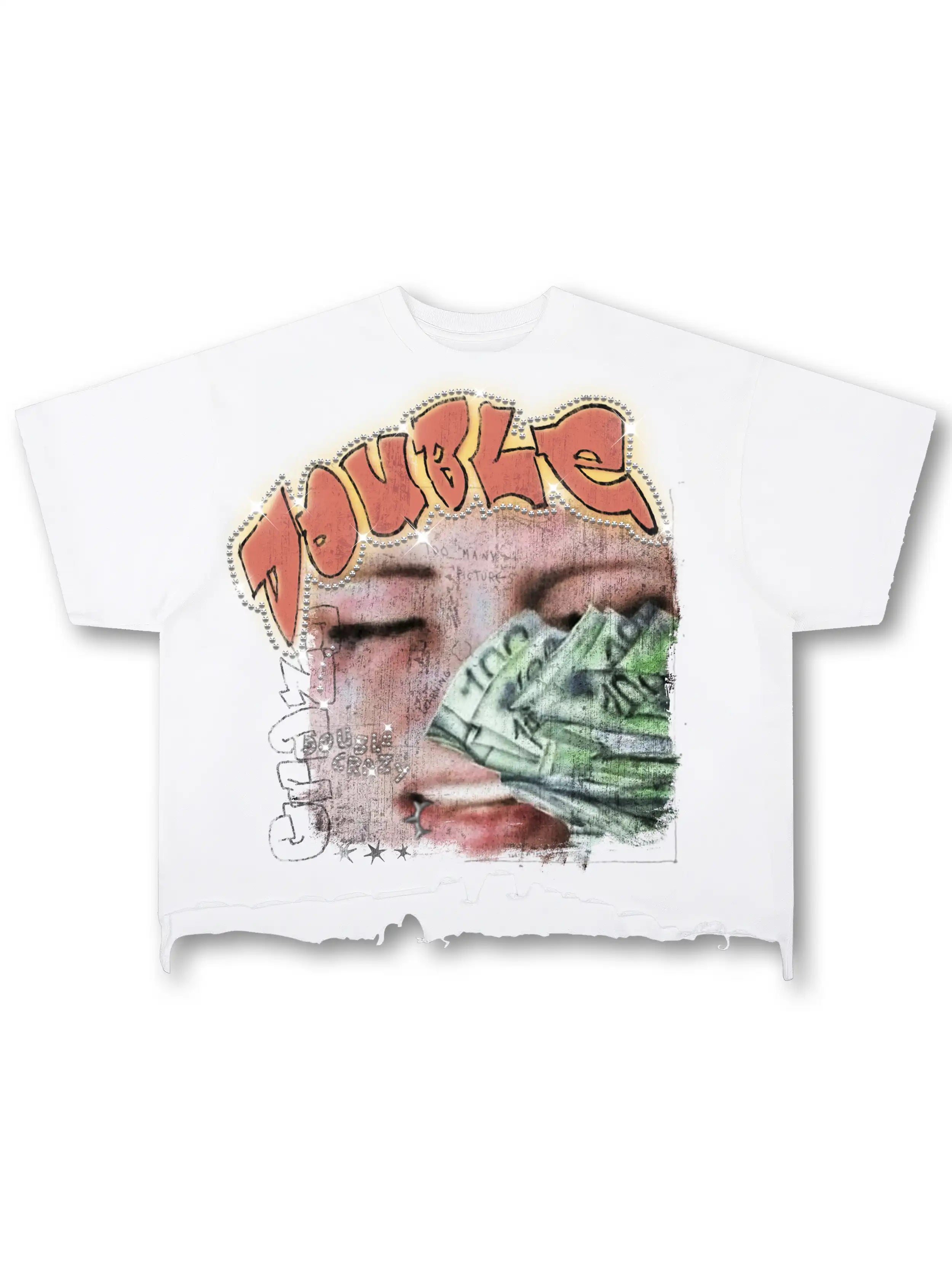 Bling Money Distressed Tee-563