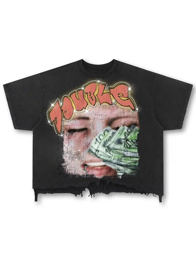 Camiseta envejecida Bling Money-563