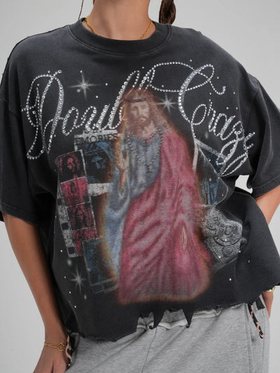 Distressed Art Jesus Tee-564