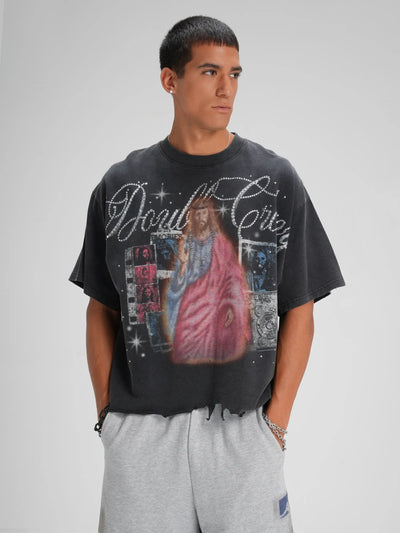 Distressed Art Jesus Tee-564