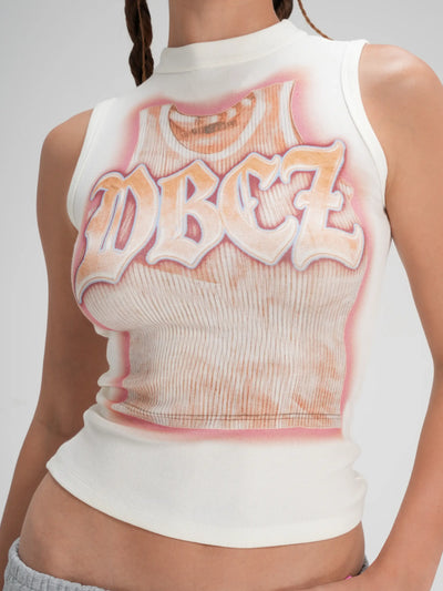 Camiseta sin mangas gótica Trompe L'oeil-570