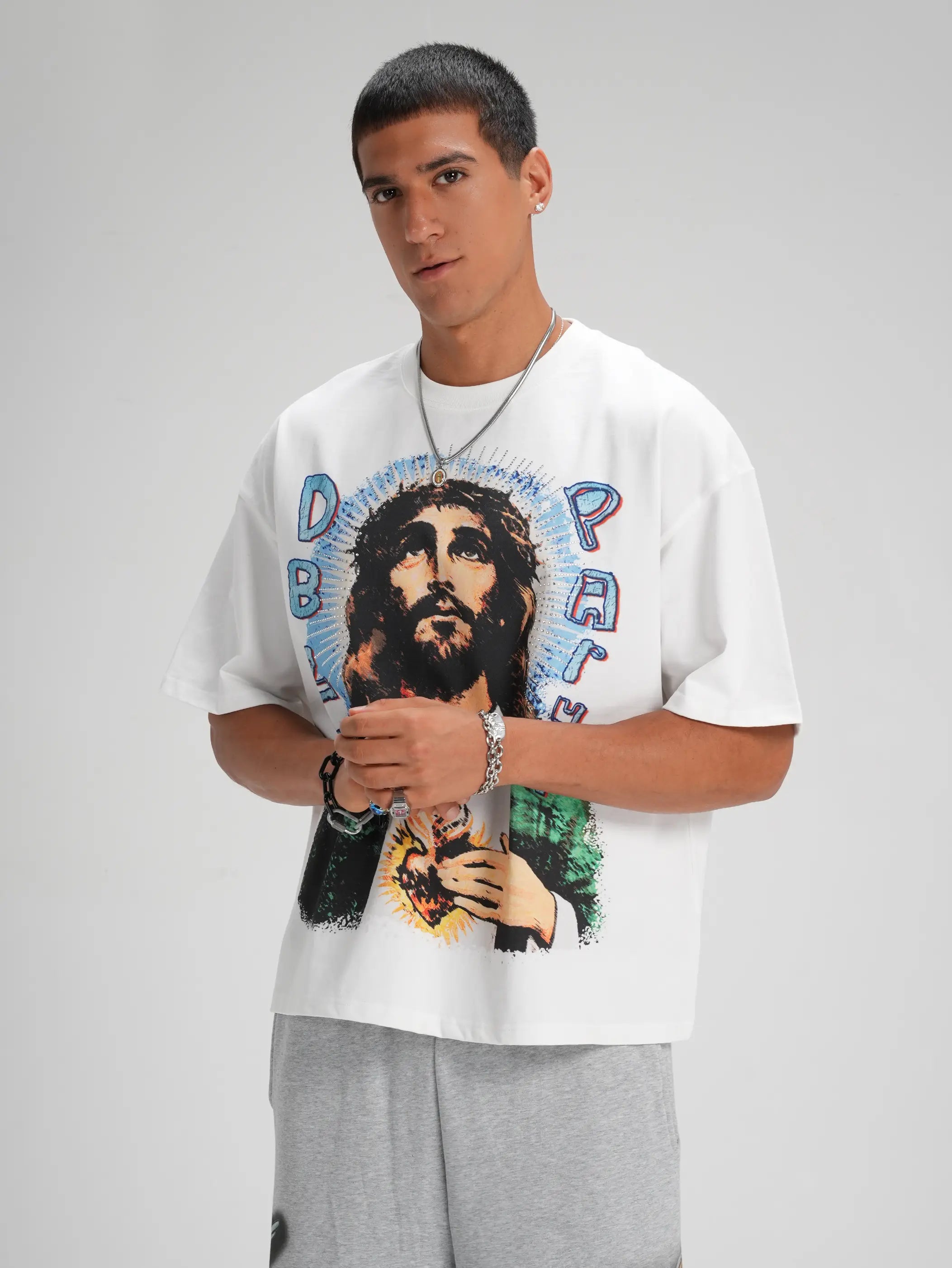 Bling Pop Art Jesus Boxy Tee-572