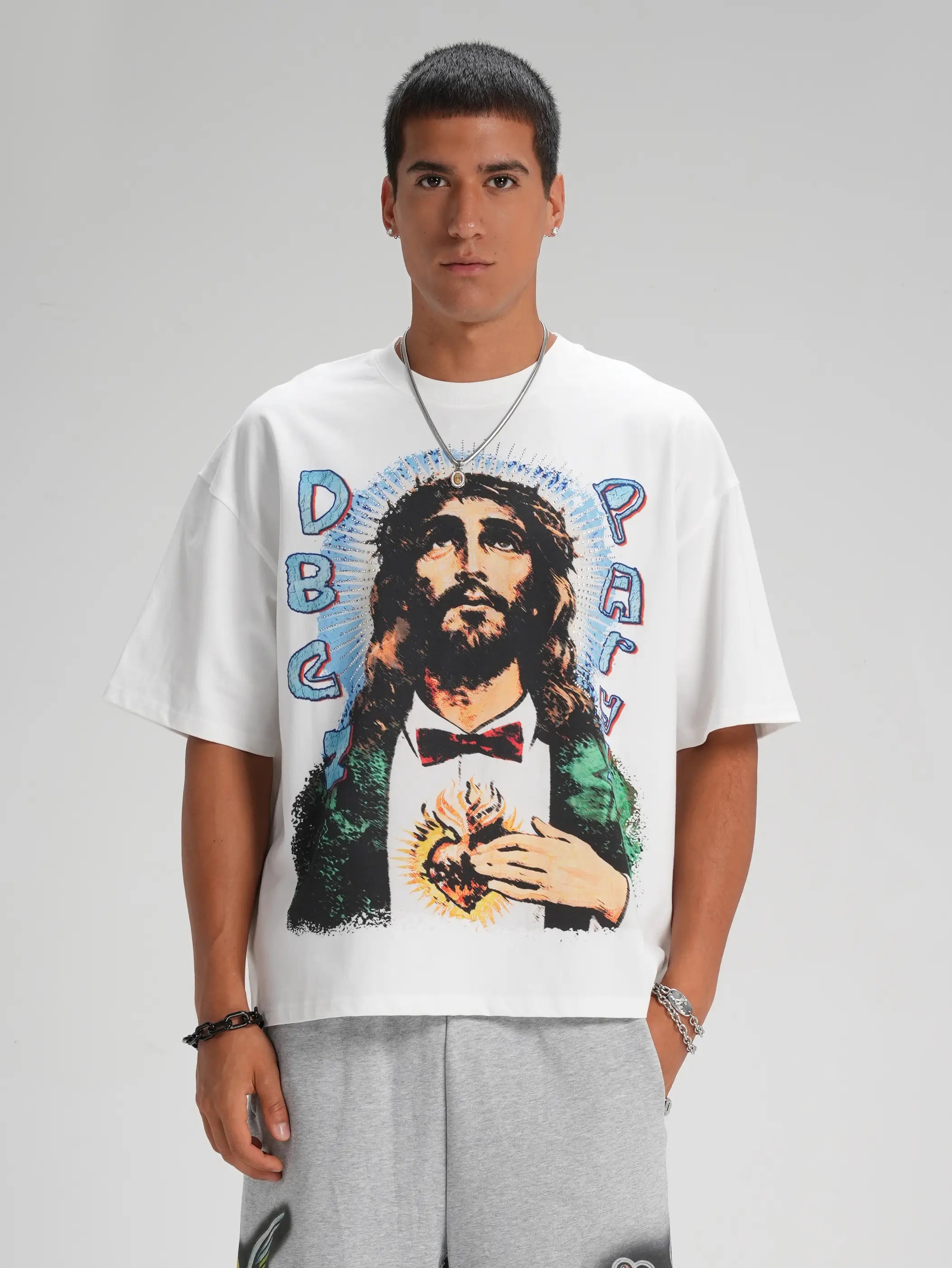 Bling Pop Art Jesus Boxy Tee-572